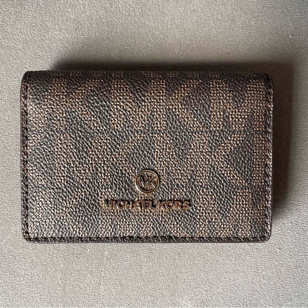 Michael Kors Signature Brown Card Holder - Picture 3 of 5
